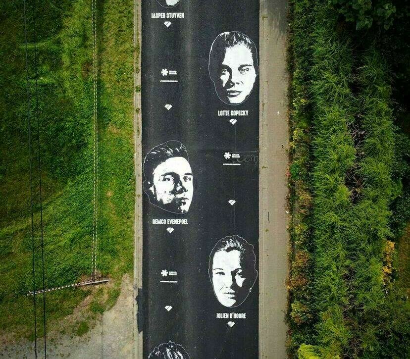 Street art op hellingen WK Wielrennen-finale